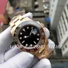 Basel World Watch Super BPF Factory Model 2813 Automatische beweging Cerachrom Zwart Brown Bezel 40mm Rose Gold Men Horloges Luminous Saffier