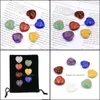 Kunst en ambachten 22 mm hart liefde symbool chakra set reiki natuursteen kristallen stenen polijsten rock kwarts yoga energie bead sports2010 dhbw7