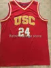 SJZL98 Mäns 24 Brian Scalabrine USC Trojans Basketball Jersey Broderi Stitched Mens Jerseys