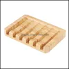 Soap Dishes Bathroom Accessories Bath Home Garden Natural Holders Decorate Bamboo One Layer Soaps Boxes 13X9Cm Strong Durable Paa10167 Dro