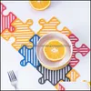 Mats Pedler Tablo Dekorasyon Aksesuarları Mutfak Yemek Bar Ev Bahçesi Geometri Tereyağları İnsasyon Mat Kupası Coaster Isı-İlgili Kasa Ped H