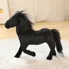 Simulação cavalos de pelúcia animais de pelúcia bonecas vida real cavalo brinquedo travesseiro para crianças criativo aniversário decoração presentes 25cm la475