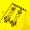 Dangle & Chandelier Egypt Turkish Classic Antique Women's Geometric Alloy Long Chain Tassel Jhumka Earrings 2022 Bohemia Drop EarringsDa