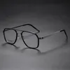 럭셔리 선글라스 안경 프레임 남성 디자이너 비즈니스 스타일 티타늄 독서 제곱 아세테이트 처방 안경 근시 광학 안경