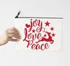 Custodie per borse per cosmetici Joy Love Peace Stampa Borsa per trucco Buon Natale 2022 Astuccio per matita con cerniera moda Organizzatore Cosmetici