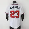 Michael Harris II Jersey Austin Riley Max Fried Spencer Strider Pullover Navy White Gold Red Player Cool Base Taglia S-3XL