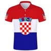 Katatia koszulka polo DIY darmowa nazwa niestandardowa HRV Polo Shirt Nation Flag Choroban Country Hrvatska Republic Print Po odzież 220702