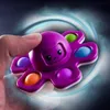 Fidget Toys Flip Face Changing Push Toys Bubble Silicone Key Chain Fingertip Gyro Decompression Creative Game Sensory Anxiety Stress Reliever
