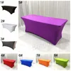 Elastischer Polyester Table Cover Hotel Bankett Stretchtischabdeckung rechteckige Hochzeitsfeier Tischdecke Feste Farben Tischdecken BH7158 TYJ