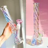 Stained Glass Water Bongs Straight Hookah Bubbler Dab Rigs Percolater Oil Bunner with Thick Base Heady Bong Water Pipe Smoking Accessories