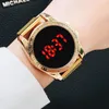 Polshorloges vrouwen kijken led touch display dames magnetische riem persoonlijkheidsontwerp vrouwelijke klok relogio femininowristwatches polshorlogeswrwr