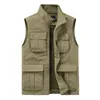 Maidangdi Men's Waistcoat Jackets Color Stand Collar Climbing vandringsarbete ärmlös med många fickoppar Multi-Tool Vest 220507