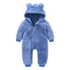 born Baby Romper Winter Costume Boys Clothes Polar Fleece Warm Girls Clothing Overall Rompers Jumpsuit 220525