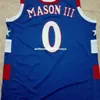 Ucuz Frank Mason III Jersey 0 Ku 's Kansas Jayhawks Forma Erkekler Retro Dikişli En Kaliteli Basketbol Formaları Vest Gömlek