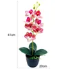 Decorative Flowers & Wreaths Set Artificial Orchid Pot Showcase Shelf Imitation Potted Plant Decoration Home Flowerpots Desktop Ornaments Gi