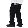Мужские джинсы Мужские мужские дикие модные цифровые принты со средней талией Harajuku Прямые джинсовые брюки Повседневная одежда Повседневные черные брюки для