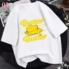 Męskie Koszulki 2022 Koreański Harajuku Butter Print T-Shirt Mężczyźni Kobiety Modal / Poliester Tees KPOP Kawaii Ullzang Graphic T Shirt Odzież