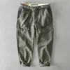 Marke Herren 100% Baumwolle Casual Hosen Frühling Herbst Männer Mode Metall Gürtel Schnalle Cargo Hosen Hip Hop Hosen Mann Hose 2838 220713