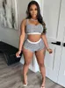 Women's Tracksuits Cute Sexy Two Pieces Set For Women Summer Clothes Club Vacation Outfits Crop Top And Shorts Matching SetsWomen's