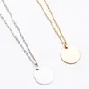 Colliers minimaliste rond pièce disque chaîne pendentif collier pour femmes fête mode bijoux or couleur alliage disque géométrique chokerschokers