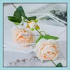 Ghirlande di fiori decorativi Forniture per feste festive Giardino domestico Simation Peonia Fiore artificiale Wedding Beautif Decorati Dhfuh