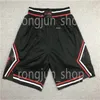 Ed Black White Red 23 Basketbal Pocket Shorts Top Kwaliteit Retro met bedrukte Baskeball Short Men Size S-XXL