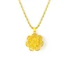 Pendentif Colliers Fleurs Multicouches Avec Chaîne Vague Femmes Bijoux Belle Or Jaune 18k Rempli Classique Jolie Petite Amie CadeauPendentif