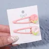 2Pcs/set New Girls Cute Peach Blossom Hair Clips Outdoor Sweet Hair Decorate Hairpins Side BB Barrettes Fashion Hair Accessories