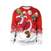 Mężczyźni kobiety świąteczny brzydki sweter świąteczny Święto Jumper 3D Choinka Prezent Snowflake Elf Santa Printed wakacyjny bluza L220730