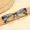 サングラス女性老眼鏡ファッション花ブルーライト遮断老眼眼鏡キャットアイレディース眼鏡視度 2.0 2.5サングラス