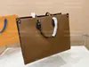 ON THE GO PM MM GM Tote Bag Classic Brown Giant Monograms Print Old Flower Handle Bag Luxurys Women Shoulder Bags