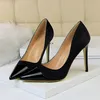 Designer-Dress Shoes 2022 Luxury Women 10cm High Heels Valentine Royal Blue Green Pumps Female Satin Stiletto Cap Toe Tacones Fetish Silk