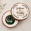 Boîte à bagues en bois personnalisée, support rustique de fiançailles, support de proposition de bijoux de mariage, 220608