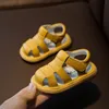 Neonate Ragazzi Sandali estivi Infantili anti-collisione Scarpe per bambini Fondo morbido Sandali da spiaggia per bambini in vera pelle 220623