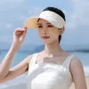 Frauen Sonnencreme leerer Baseballkappe Anti-ultraviolett Outdoor-große Rand-Strand-Hut Sommer Sonnenschirm Hut CX220325