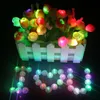 100 Pcslot Boule Ronde Led Ballon Lumières Mini Flash Lampes pour Lanterne De Noël Décoration De Fête De Mariage Blanc Jaune Rose 220527