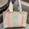 3 Größe Damen Totes Taschen Leinwand Woody Tote Kleine mittlere große Frauen Handtasche Designer-Handtaschen Cloe Schulter R0TD #