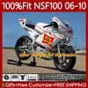 Fiberglass Race Fairings For HONDA NSF100 NSF-100 NSF Gloss Black 100 06 07 08 09 10 Bodywork 116No.59 NS-F100 2006 2007 2008 2009 2010 Glass fiber Injection Mold Body