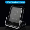 10w Qi Wireless Charger Stand for Iphone 13 12 11 Pro X Xs Max Xr 8 Samsung S21 S20 S10 Fast Charging Base Phone Stand Mount with LED Light