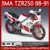 Bodys Kit для YAMAHA TZR-250 TZR 250 TZR250 R RR-250 TZR 250 TZR250 R RS RR 88-91 Кузов красных белых 115Но.33 YPVS 3MA TZR250R 88 89 90 91 TZR250-R TZR250RR 1988 1989 1990 1991