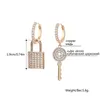 Dangle & Chandelier Lock Key CZ Drop Earrings For Woman Crystal Hanging Sliver Gold Color Earrring Friend Lover Jewelry GiftDangle