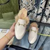 Women Princetown Slipper Autumn Winter Classics Wool Woolen Half slipper Fashion Designer Leather Rubber Flat bottom Non-slip Outdoor Jumbo Animal Shoes 35-42