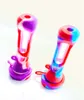 Glass hookah horn silicone pipe portable straight environmentally friendly with cover pipe camouflage multicolor spot