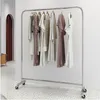 Clothing store display rack Commercial Furniture floor mounted clothes racks stainless steel clothes hanger wheeled mobile gantry