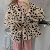 Harajuku Girls Cute LoEpard Faux Fur Coats Women 2020 Winter Stijlvolle polka stip bont jas Oversized losse overjas warme jassen T220810