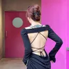 Sukienki swobodne le palais vintage 2022 jesień zimowy oryginalny czarny rękaw dla kobiet bawełniana seksowna sukienka bez pleców
