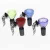 14mm 18mm Male Hookahs Wig Wag Glass Bowls Colored Smoking Bong Bowl Piece For Tobacco Water Pipes Bongs Dab Oil Rigs