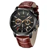 Orologi da polso Orologi da uomo LIGE Cronografo in pelle di marca superiore Impermeabile Sport Automatico Data Orologio al quarzo per uomo Relogio MasculinoWristwatc