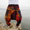 Workowate bawełniane pościel męskie spodnie harema hip -hop szeroka noga spodnie swobodne luźne vintage nepal w stylu pantalon hombre 220720