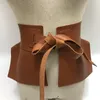 벨트 여성 PEPLUM 벨트 여성 스커트 가죽 허리 패션 여성 PU Black Bow Wide Harness 드레스 디자이너 허리 밴드 벨트